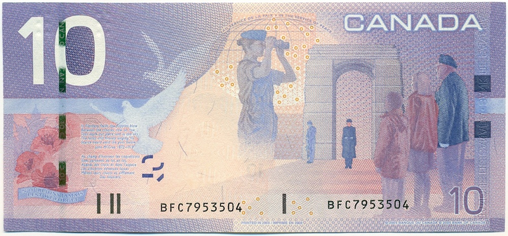 10 долларов 2009 года Канада — Фото №2