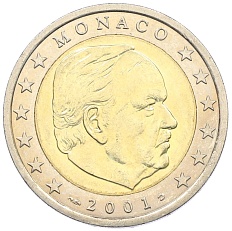 2 евро 2001 года Монако — Фото №1