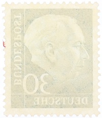 Почтовая марка 30 пфеннигов 1954 года Западная Германия (ФРГ) — Фото №2