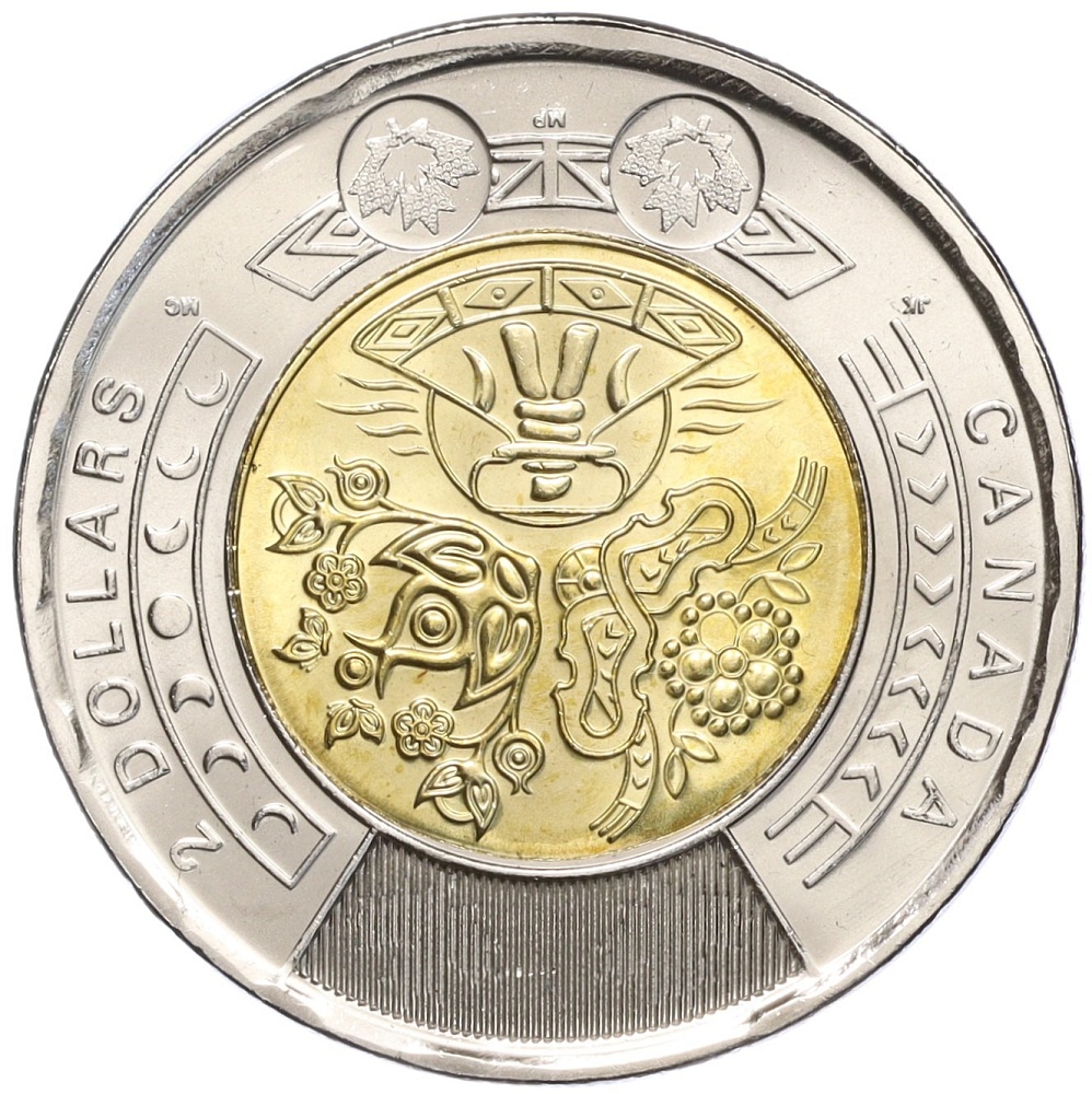 2 доллара 2023 года Канада «День коренных жителей Канады» — Фото №1