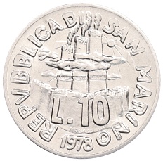 10 лир 1978 года Сан-Марино «Работа» — Фото №2