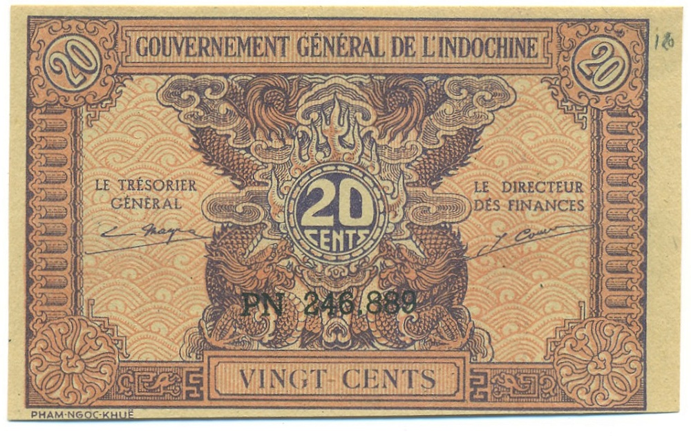 20 центов 1942 года Французский Индокитай — Фото №1