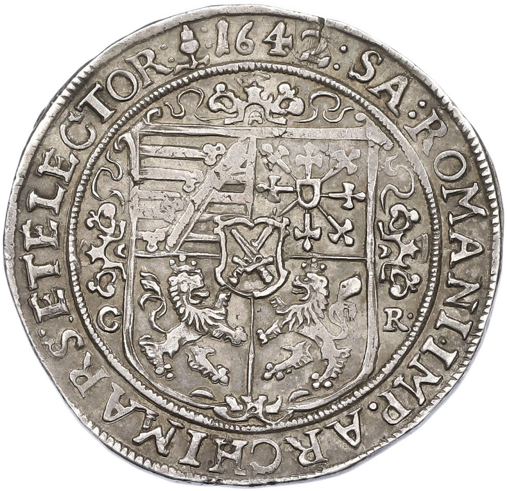 1/2 талера 1642 года Саксония — Фото №2