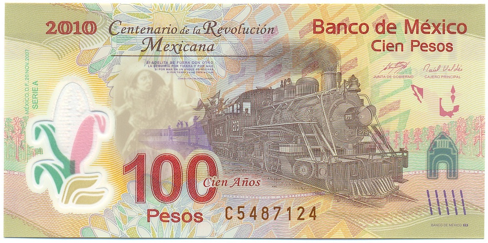 100 песо 2010 года Мексика «100 лет Революции» — Фото №1