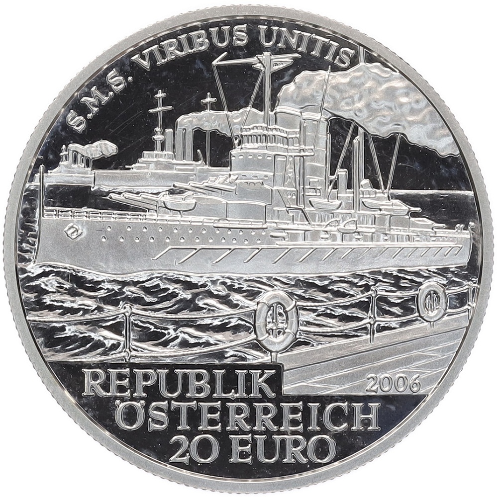 20 евро 2006 года Австрия «Австрийский флот — SMS Viribus Unitis» — Фото №2