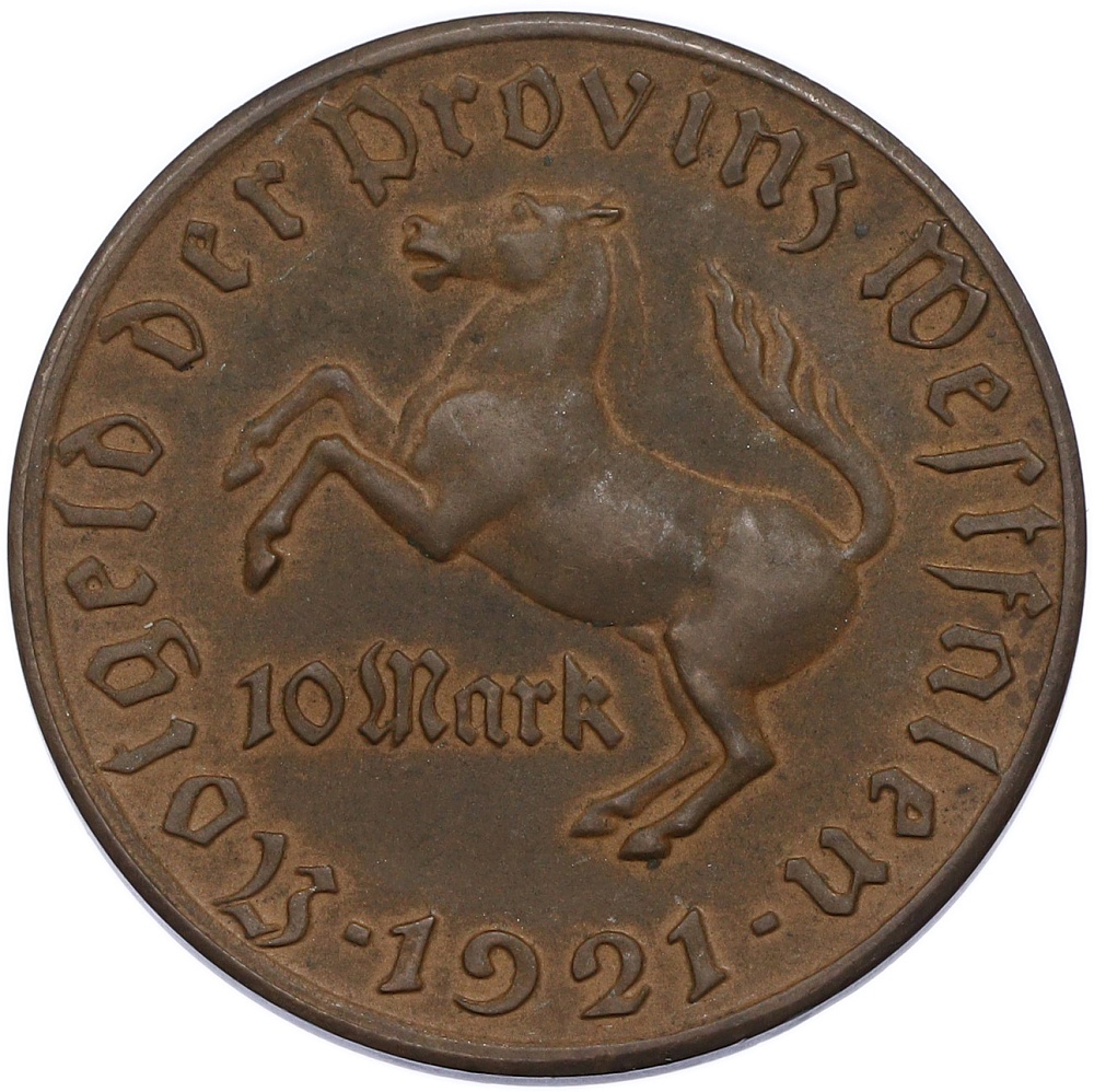 10 марок 1921 года Германия — Вестфалия (Нотгельд) — Фото №1
