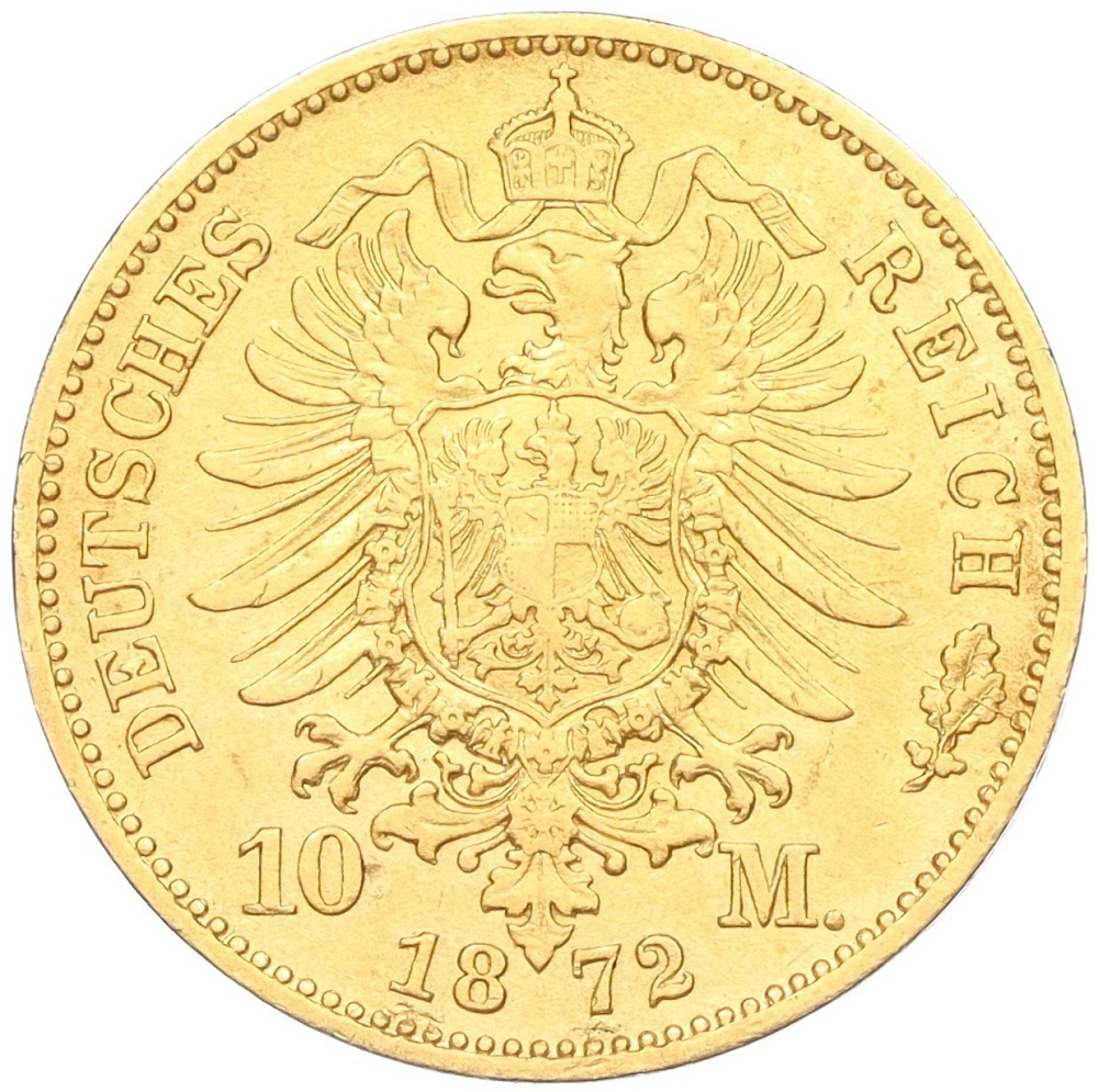 10 марок 1872 года С Германия (Пруссия) — Фото №2