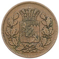 2 пфеннига 1870 года Бавария — Фото №1