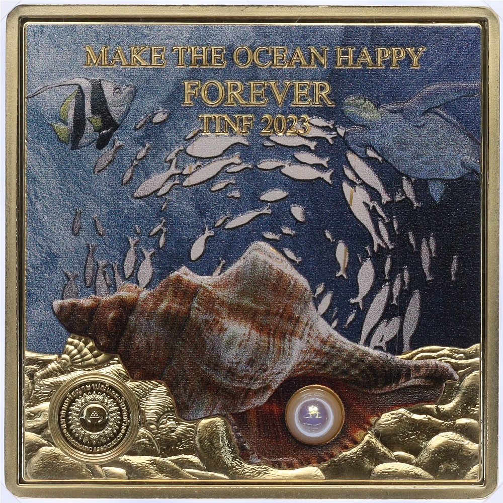 Медаль (жетон) 2023 года Таиланд «Прекрасный мир океана» (Медь) в слабе NGC (PF70) — Фото №1