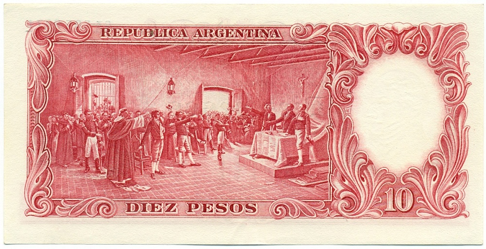 10 песо 1959 года Аргентина — Фото №2