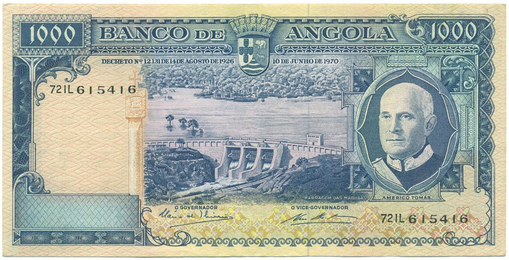 1000 эскудо 1970 года Ангола — Фото №1