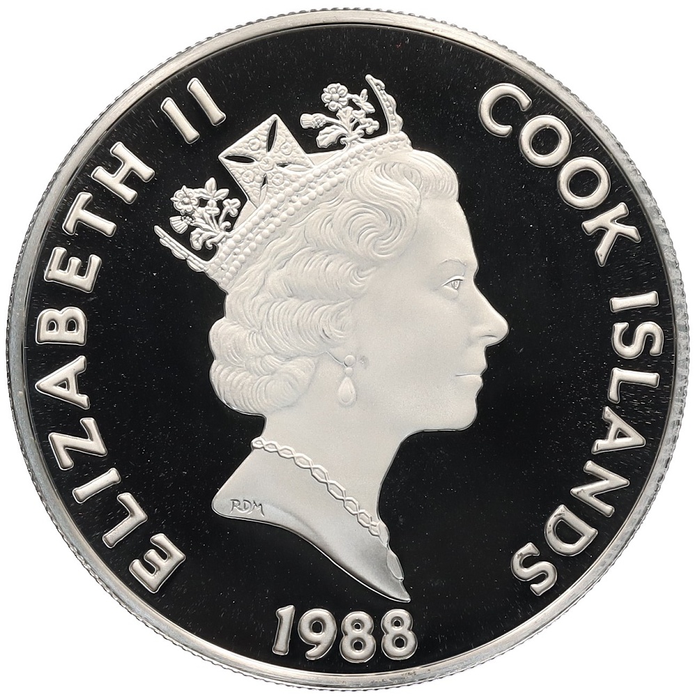 50 долларов 1988 года Острова Кука «Великие исследователи — Джеймс Кук» — Фото №2