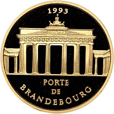 500 франков / 75 экю 1993 года Франция «Архитектурные памятники — Бранденбургские ворота в Берлине» — Фото №1