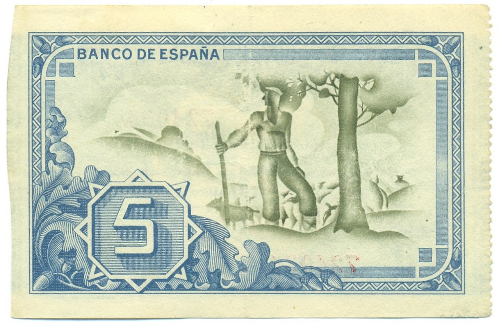 5 песет 1937 года Испания (Бильбао) — Фото №2