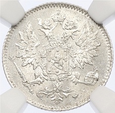 25 пенни 1898 года Русская Финляндия — в слабе NGC (MS63) — Фото №2