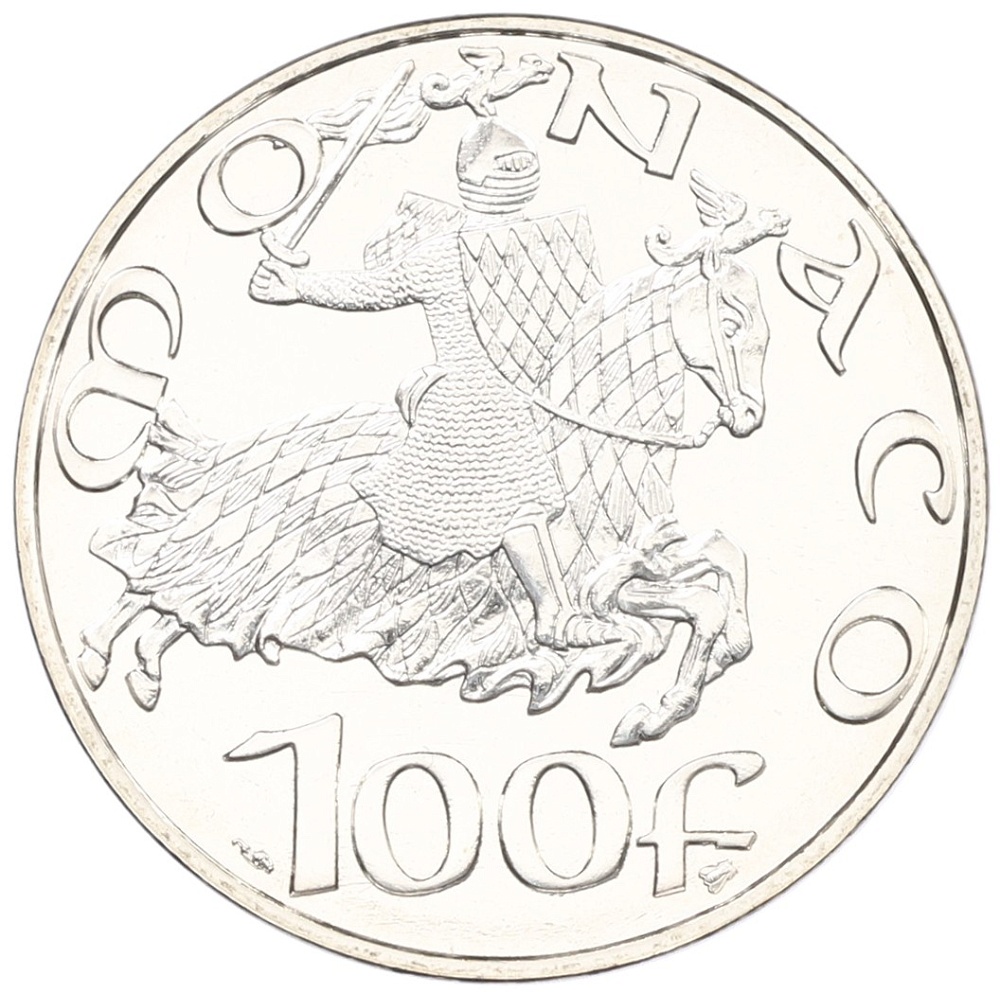 100 франков 1997 года Монако «700 лет династии Гримальди» — Фото №2