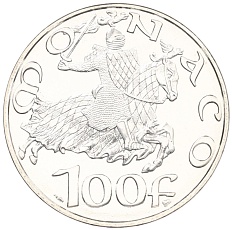 100 франков 1997 года Монако «700 лет династии Гримальди» — Фото №2