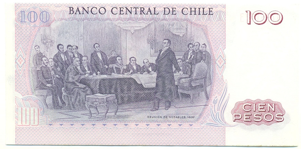 100 песо 1981 года Чили — Фото №2