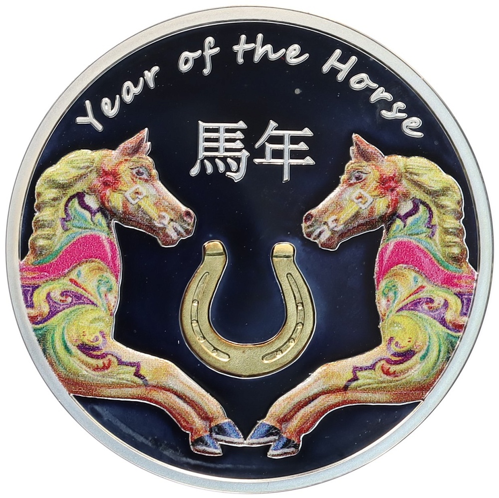 1 доллар 2014 года Ниуэ «Китайский гороскоп — Год лошади» — Фото №1