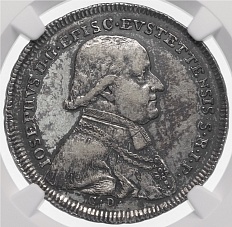 1/2 талера 1796 года Айхштетт — в слабе NGC (AU DETAILS) — Фото №1