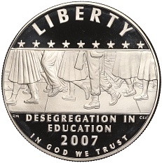 1 доллар 2007 года Р США «Десегрегация в образовании — Школа в Литл-Рок» — Фото №1