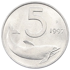 5 лир 1997 года Италия — Фото №1