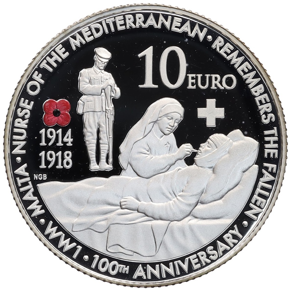 10 евро 2014 года Мальта «100 лет Первой мировой войне» — Фото №1
