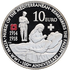 10 евро 2014 года Мальта «100 лет Первой мировой войне» — Фото №1