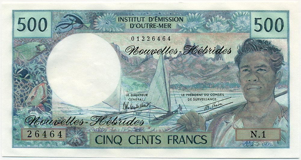 500 франков 1981 года Новые Гебриды — Фото №1