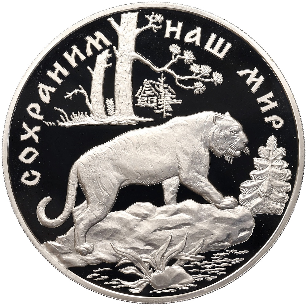 100 рублей 1996 года ММД «Сохраним наш мир — Амурский тигр» — Фото №1