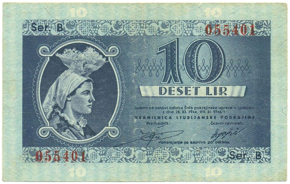 10 лир 1944 года Словения — Фото №1
