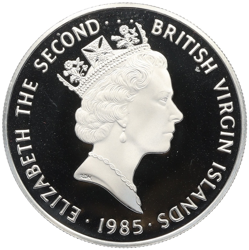 20 долларов 1985 года Британские Виргинские острова «Сокровища затонувших кораблей — Золотой дублон» — Фото №2