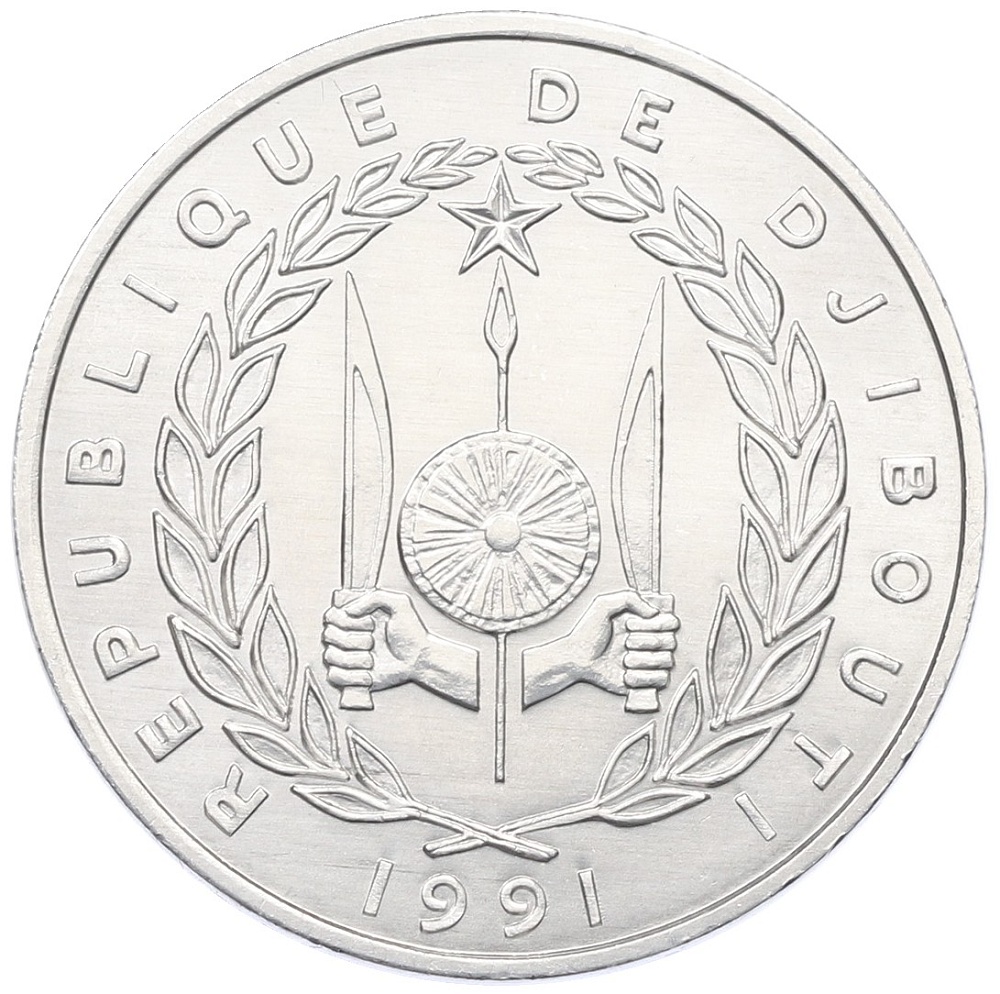 5 франков 1991 года Джибути — Фото №2