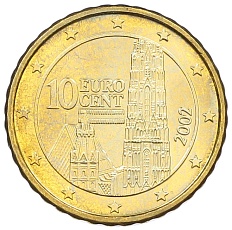 10 евроцентов 2002 года Австрия — Фото №1