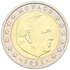 2 евро 2001 года Монако — Фото №1