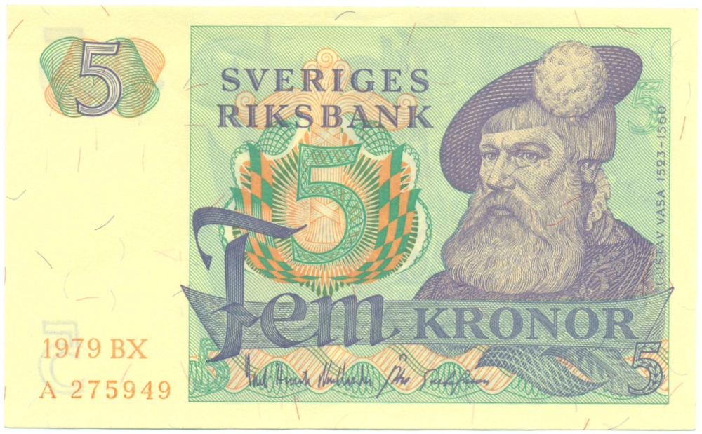 5 крон 1979 года Швеция — Фото №1