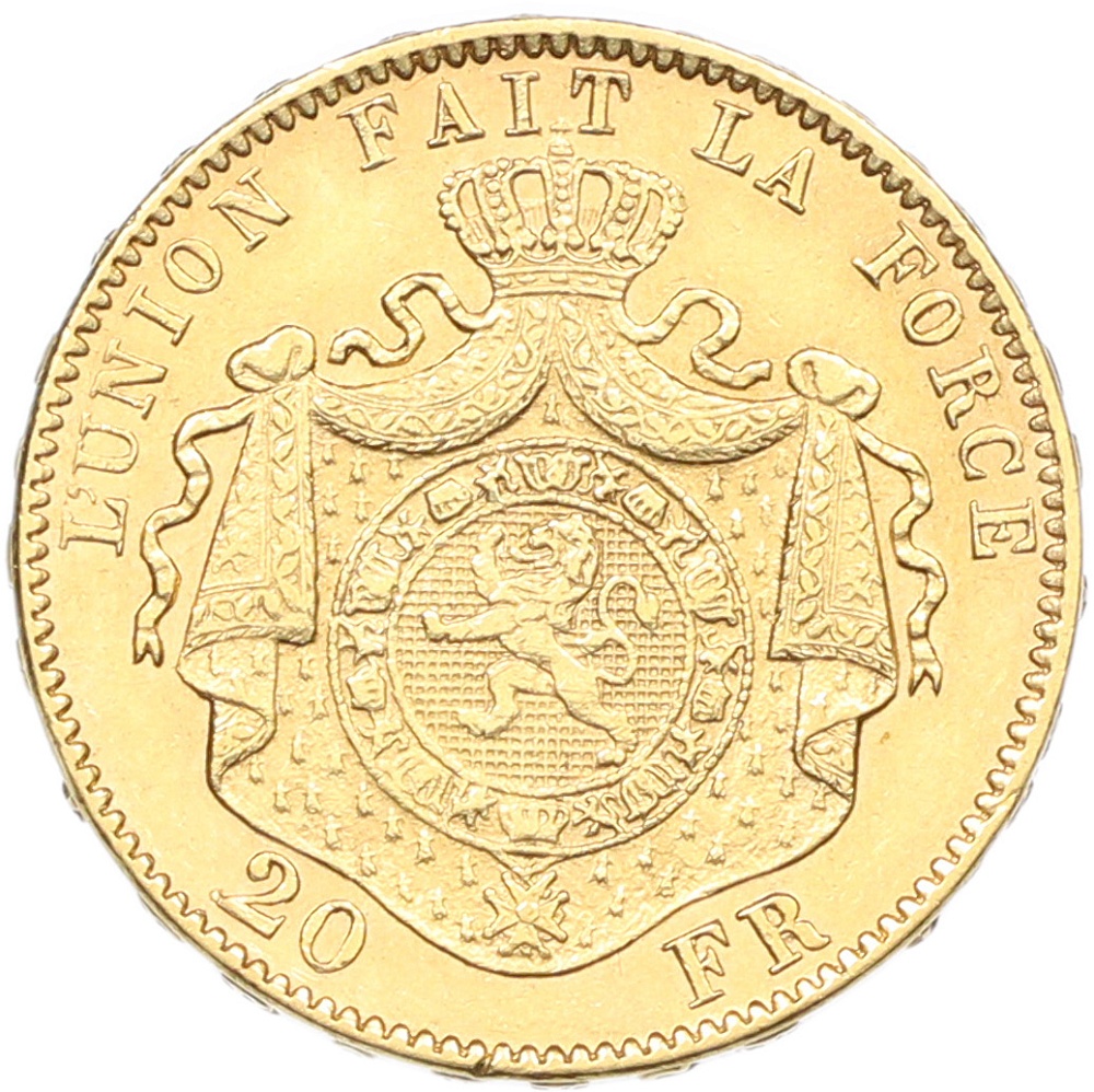 20 франков 1877 года Бельгия — Фото №2