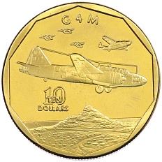 10 долларов 1991 года Маршалловы Острова «Самолеты Второй Мировой войны — Mitsubishi G4M» — Фото №1