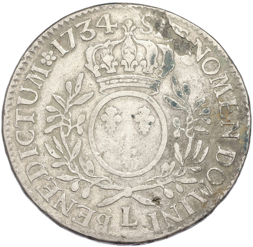 1 экю 1734 года L Франция — Фото №2