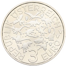 3 евро 2022 года Австрия «Супер динозавры — Микрораптор» — Фото №2