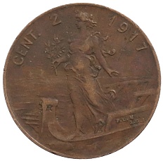 2 чентезимо 1917 года Италия — Фото №1