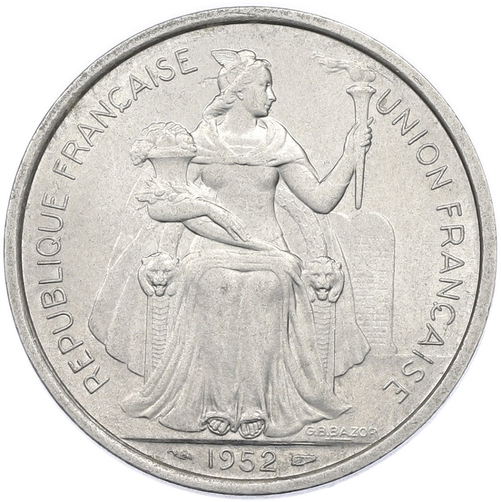 5 франков 1952 года Французская Океания — Фото №2