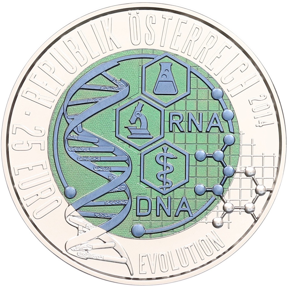 25 евро 2014 года Австрия «Эволюция» — Фото №2