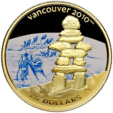 75 долларов 2008 года Канада «XXI зимние Олимпийские Игры 2010 в Ванкувере — Инуксук» — Фото №1