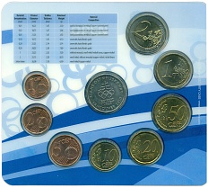 Набор из 8 евромонет 2010 года Словакия «XXI зимние Олимпийские игры в Ванкувере» (с жетоном) — Фото №2