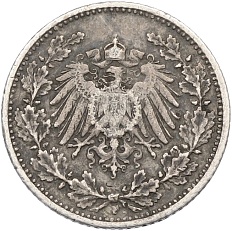 1/2 марки 1905 года F Германия — Фото №2