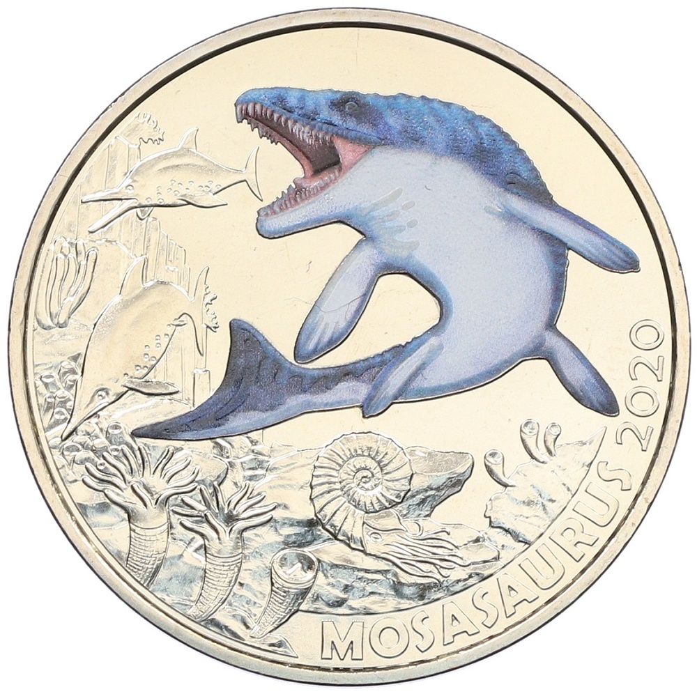 3 евро 2020 года Австрия «Супер динозавры — Мозазавр Гофманна» — Фото №1