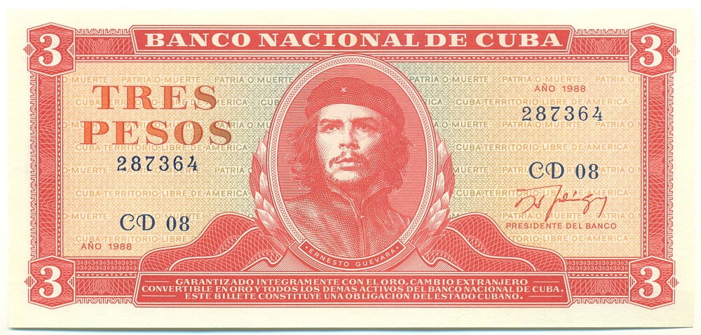 3 песо 1988 года Куба — Фото №1