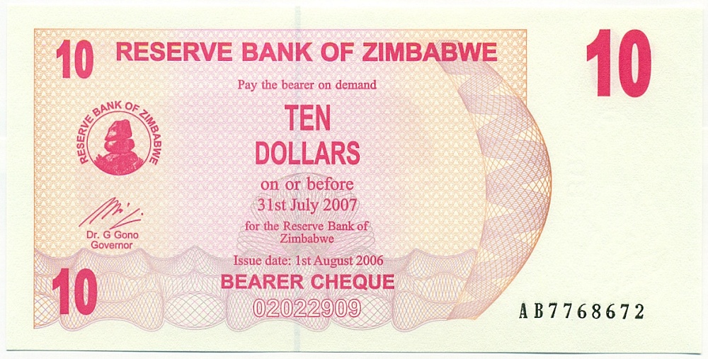 10 долларов 2006 года Зимбабве — Фото №1