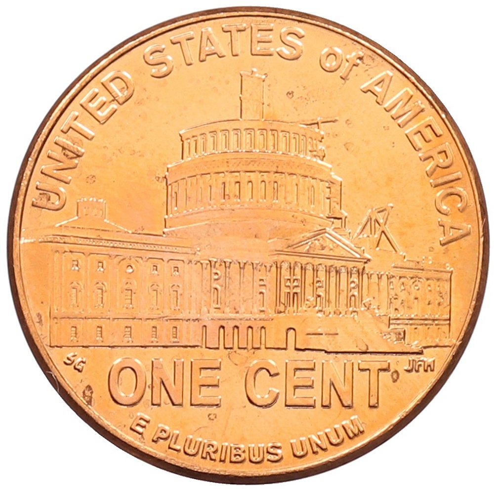 1 цент 2009 года D США «200 лет со дня рождения Авраама Линкольна — Президентство в Вашингтоне» — Фото №1